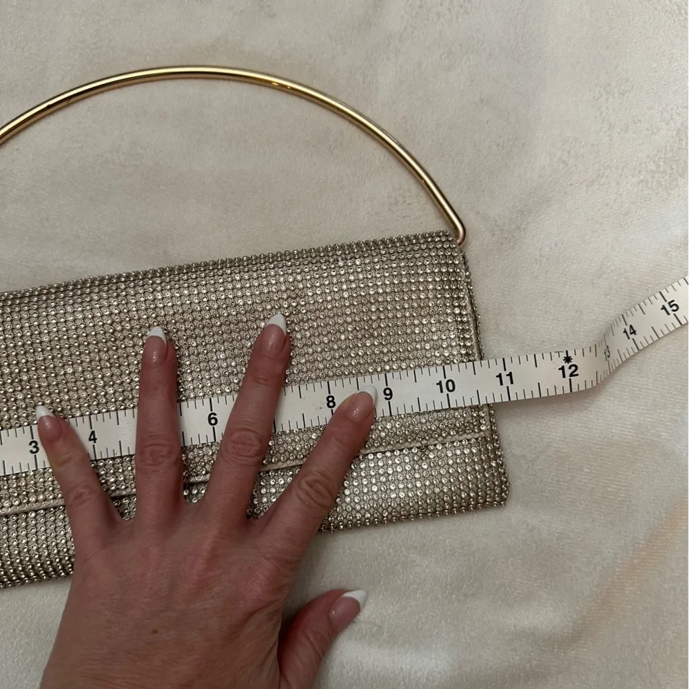 Jessica McClintock Gold Isa Crystal Clutch Bag 51699